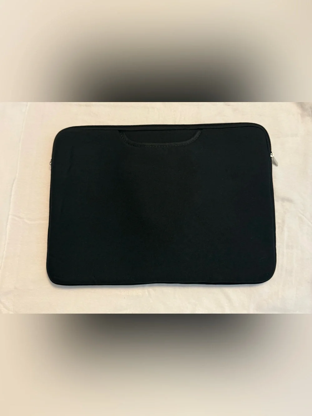 Black Neoprene Laptop Sleeve Tablet Case Zipper Closure